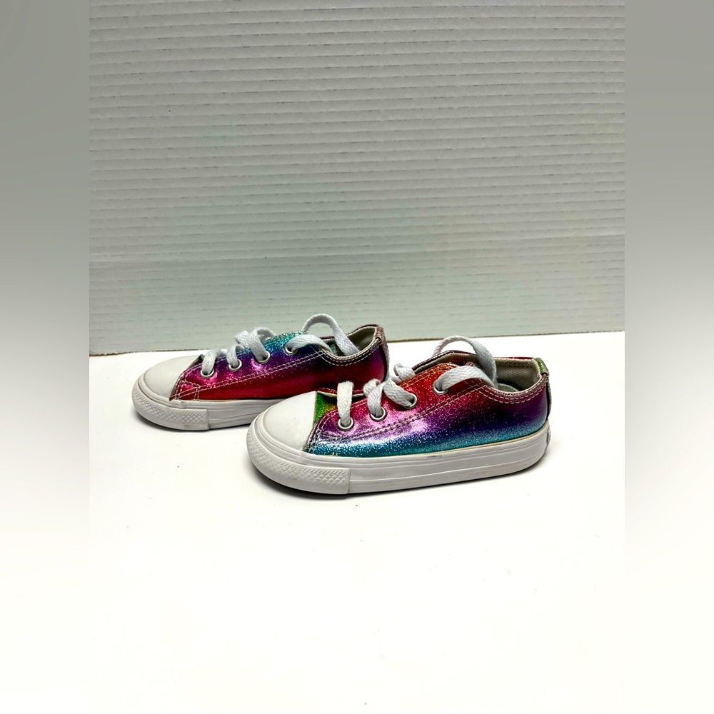 Converse All Star Rainbow Metallic Glitter Sneakers –Size 7
